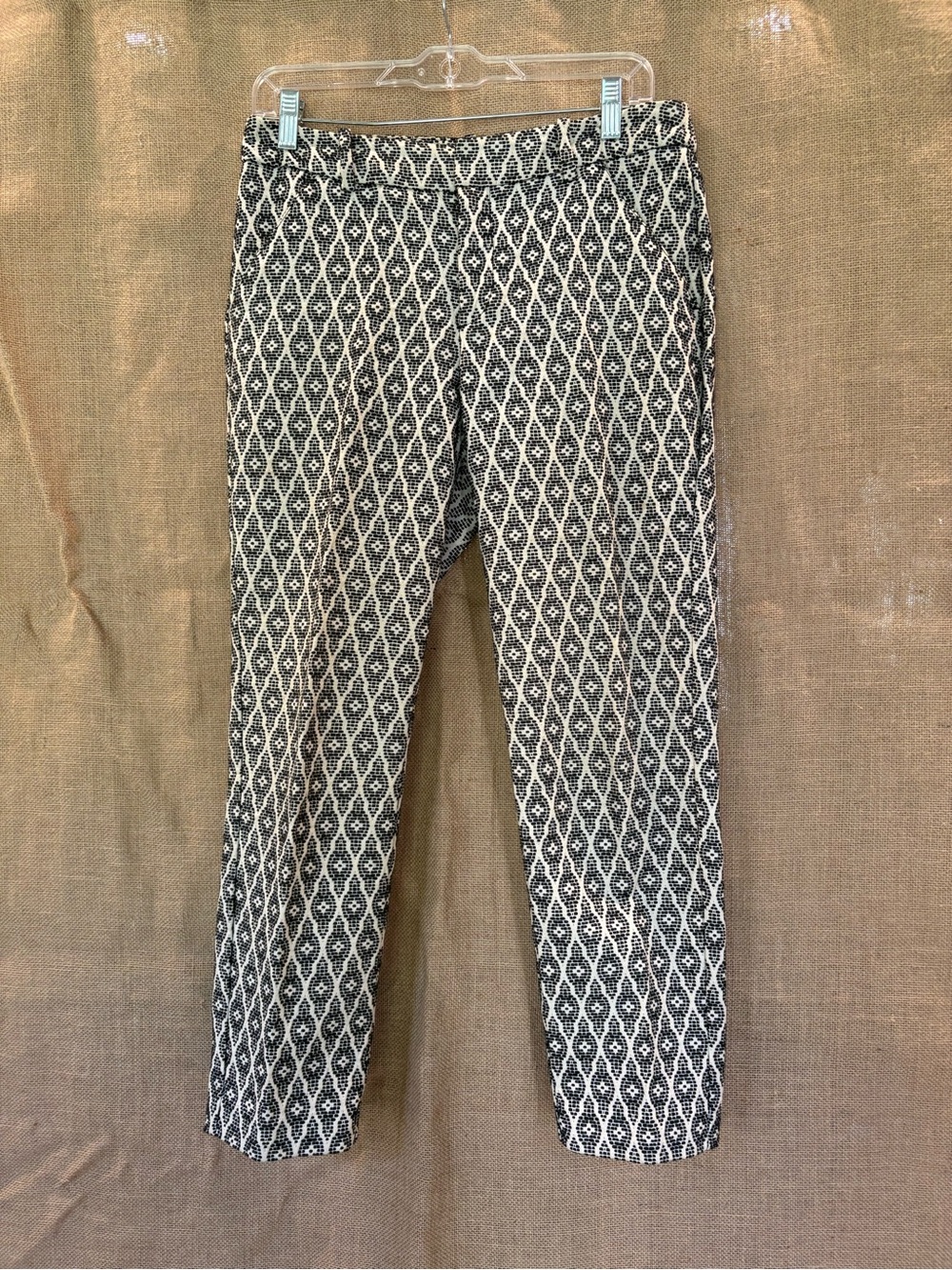 Merona Black & White Cropped Geometric Ankle Pants